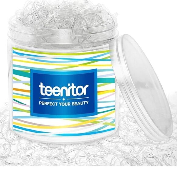 Teenitor Clear Elastic Hair Rubber Bands, Soft Hair Elastics Ties - Picture 2 of 11
